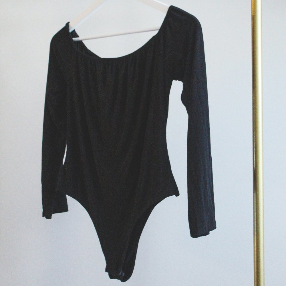 Black Bardot Bodysuit